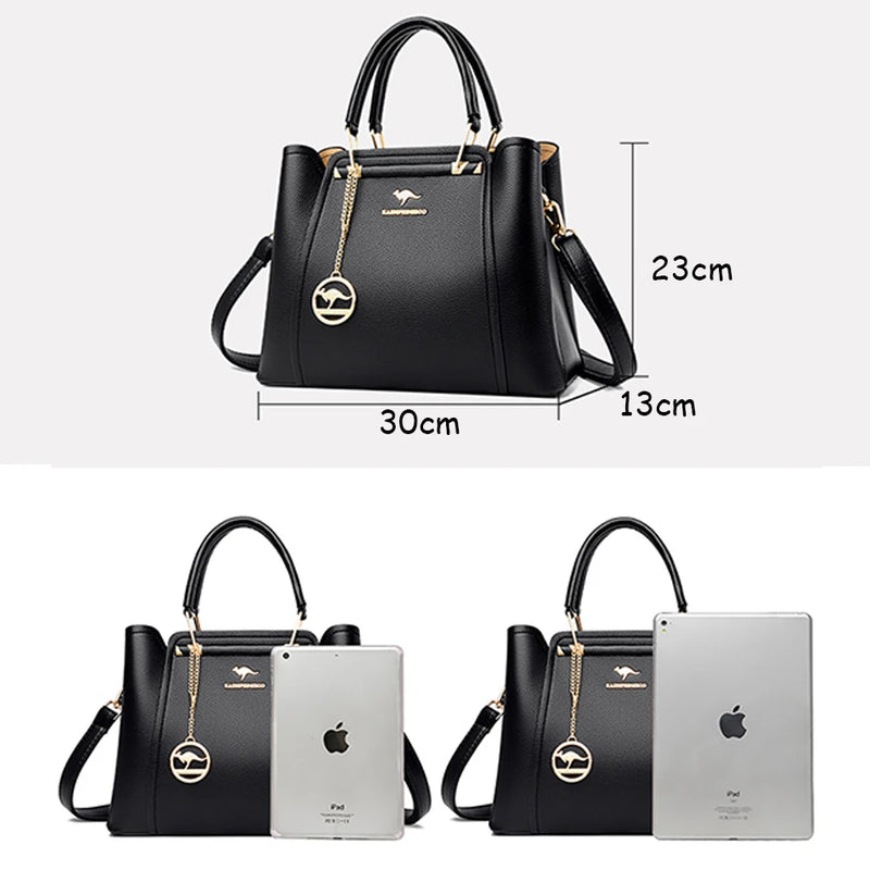 Bolsas de luxo feito de couro macio, Bolsas femininas Designer 3 camadas.