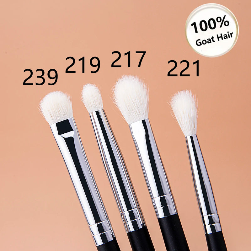 Pincéis de maquiagem para sombras, sombras planas, vincos, pincéis de mistura, sombras de pelo de cabra, pó líquido, creme, ferramenta de maquiagem