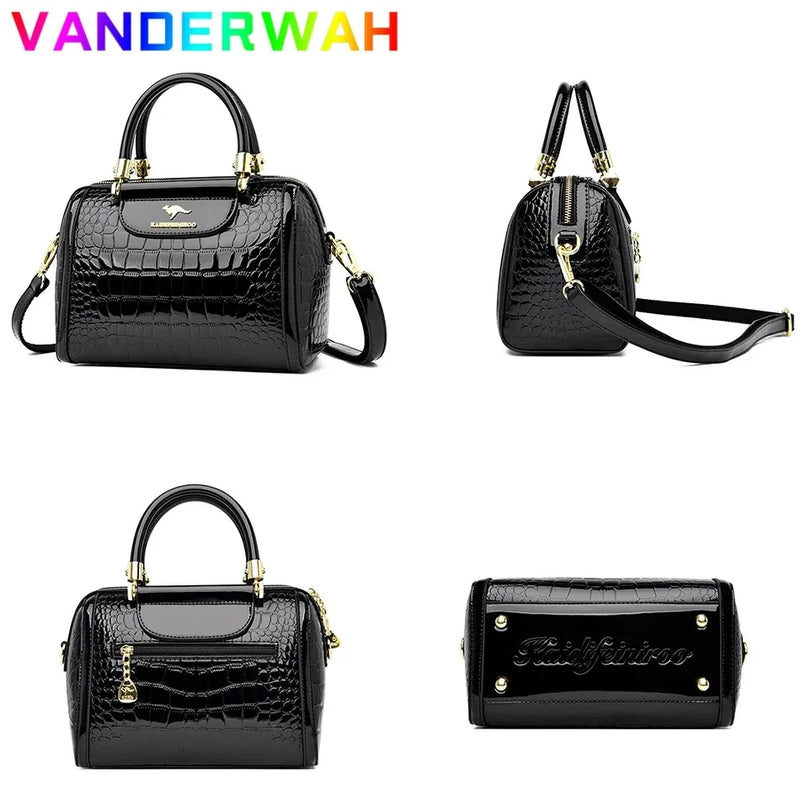 Bolsas de luxo feito de couro macio, Bolsas femininas Designer 3 camadas.