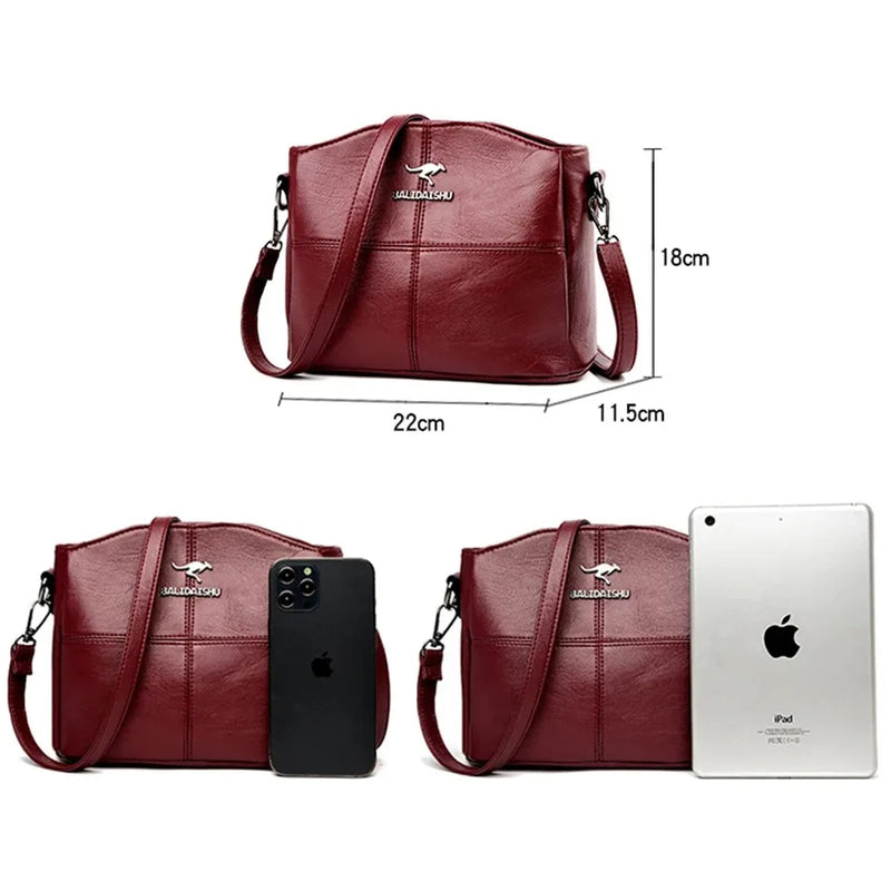 Bolsas de luxo feito de couro macio, Bolsas femininas Designer 3 camadas.