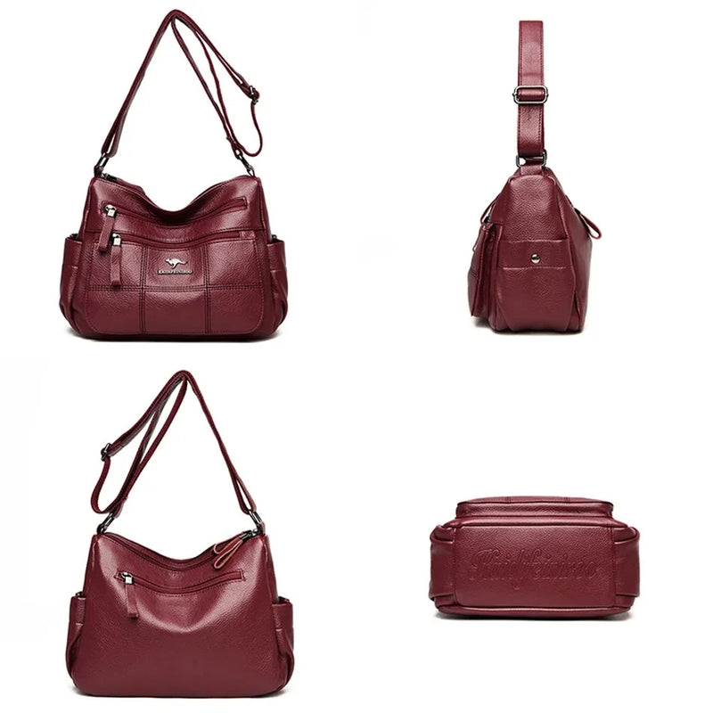 Bolsas de luxo feito de couro macio, Bolsas femininas Designer 3 camadas.