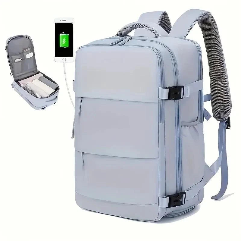 Mochila multifuncional com grande capacidade de armazenamento.