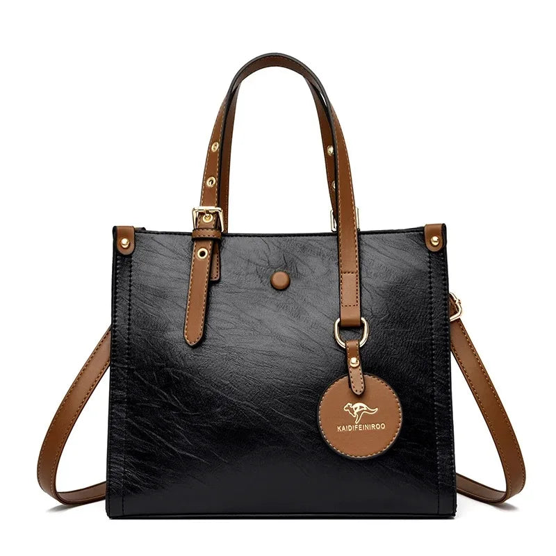 Bolsas de luxo feito de couro macio, Bolsas femininas Designer 3 camadas.