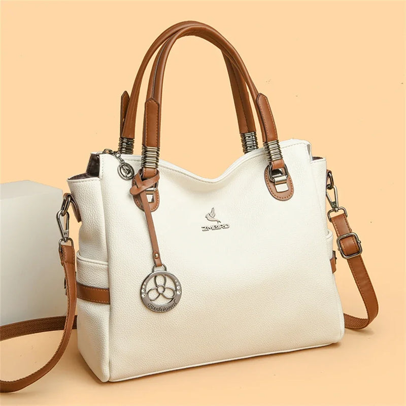 Bolsas de luxo feito de couro macio, Bolsas femininas Designer 3 camadas.